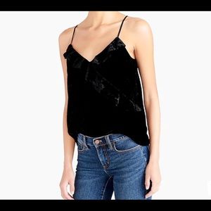 J Crew black velvet cami